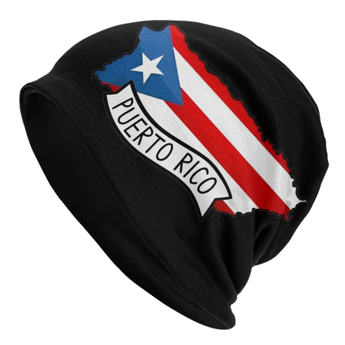 Puerto Rico Rican Bonnet Hats Vintage Outdoor Skullies Beanies Hats Men's Women's Warm Dual-use Cap