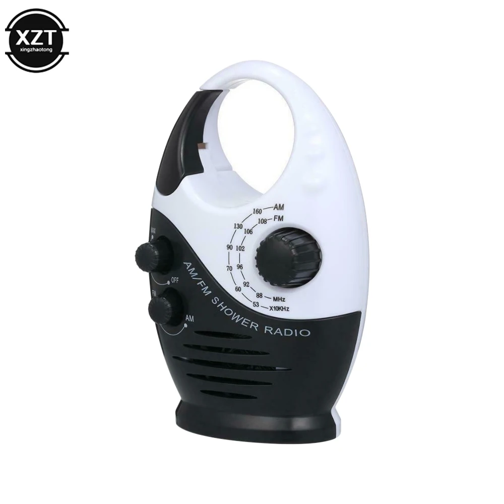 Waterproof Portable FM AM Radio Shower Music Hanging Radio Suit Bathroom Bath Cabin Black Powerful Hi-Fi Speakers Radio Operated