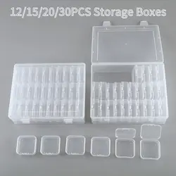 12/15/20/30 Grids DIY Beads Diamond Paint Crafts Transparent Plastic Storage Box, Art Embroidery Jewelry Accessories Box