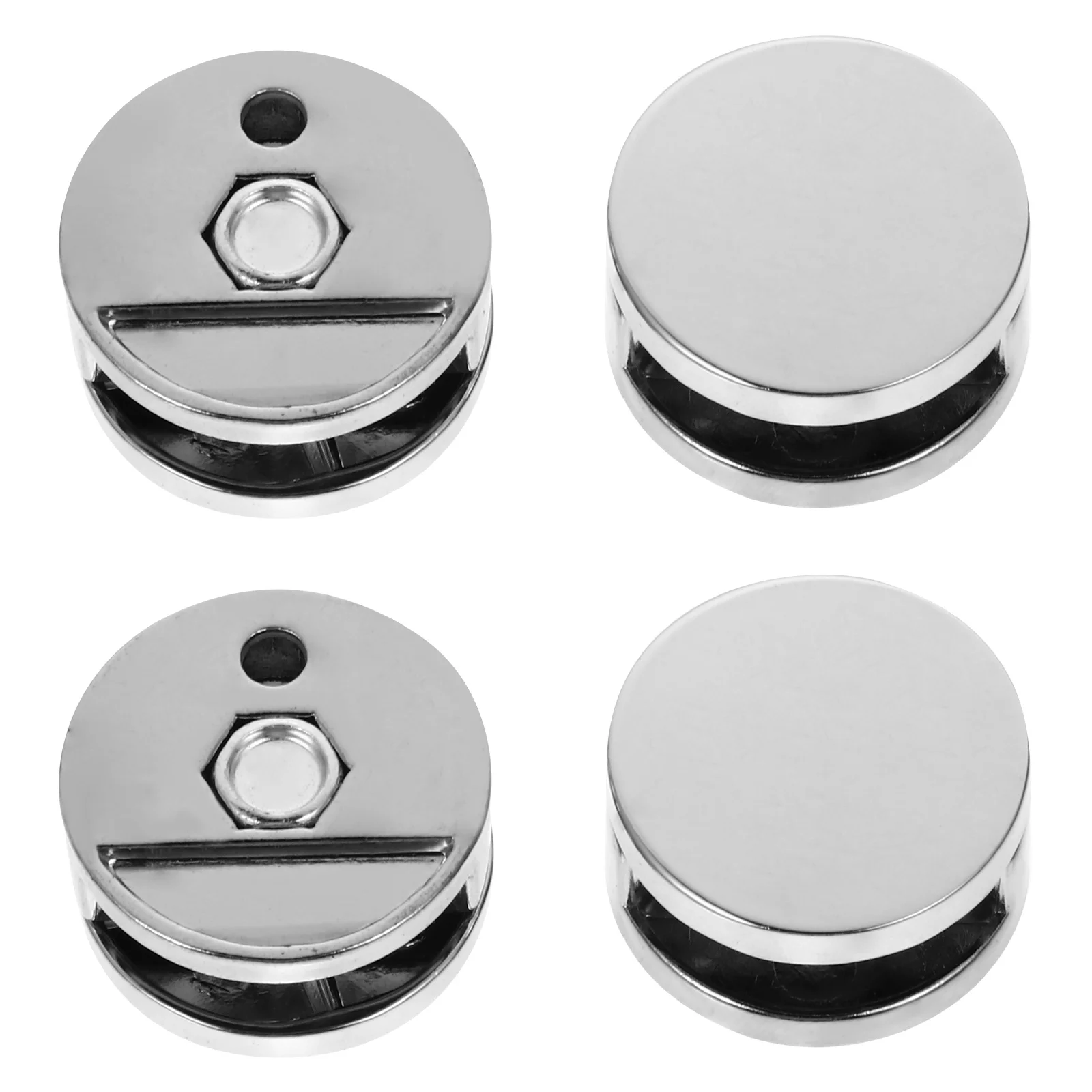 

4Pcs Zinc Alloy Round Mirror Clips Bathroom Mirror Holder Fixing Tool Glass Clips Support Wall Accessories Silver