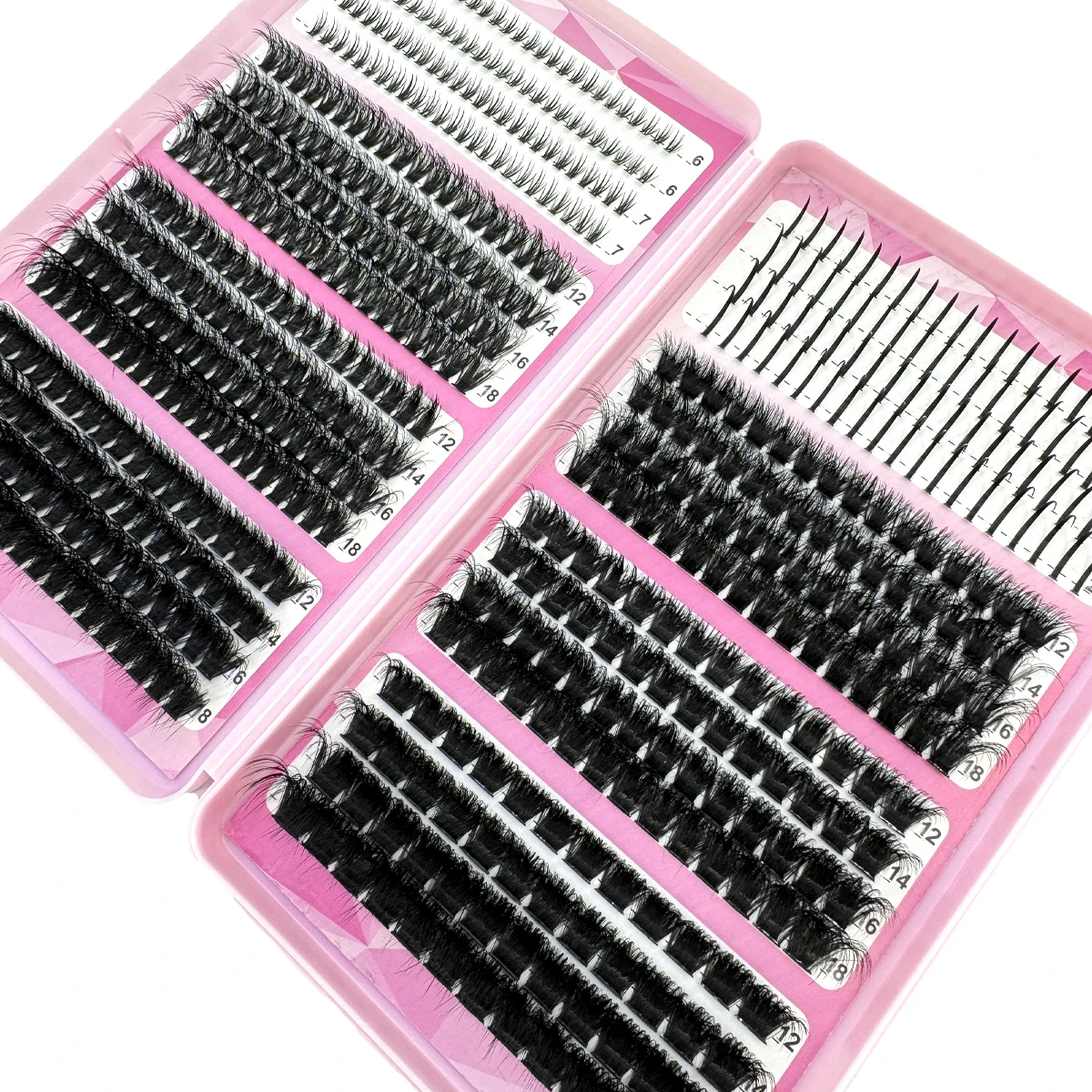 60d-200d + inferior + clusters de cílios pontiagudos volume individual cílios cluster extensões picos cílios clusters diy cílios de fadas