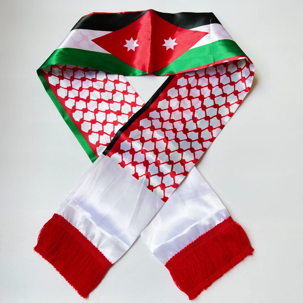 Customize Jordan scarf 14*130cm Jordan flag Custom Scarf football team Scarf Printing Satin Jordan banner view 3