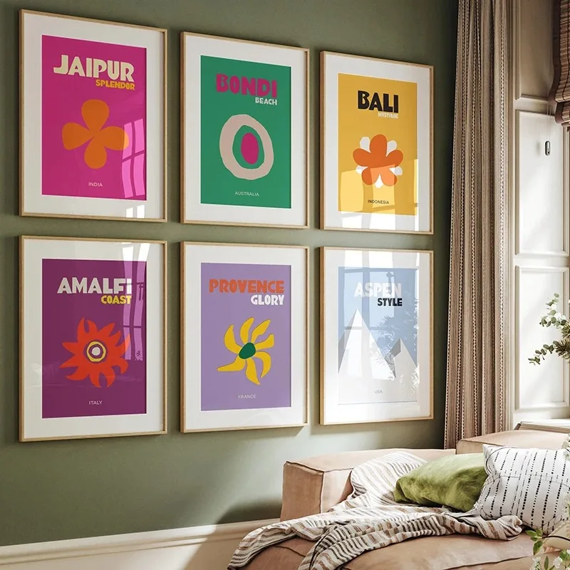 مجردة Preppy السفر ميامي إيبيزا كابري بوندي الشاطئ المشارك والمطبوعات حائط لوح رسم الفن صور ديكور للحانات المنزلية