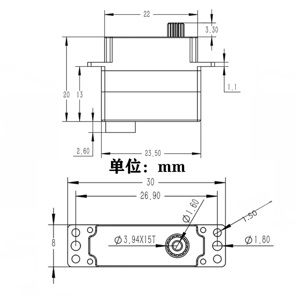 Mini Servo Digital de Metal GDW, DS1906-A, 3,2 kg, 8,4 V, 0.08sec, planeador, DLG F3K, 8g, reemplaza KST X08, 4 DS1906-B