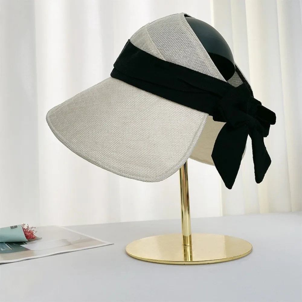 

Cotton and Linen Fisherman Hat Lightweight Bow Sun Protection Hat Breathable Sun Protection Large Brim Hat Outdoor Activities
