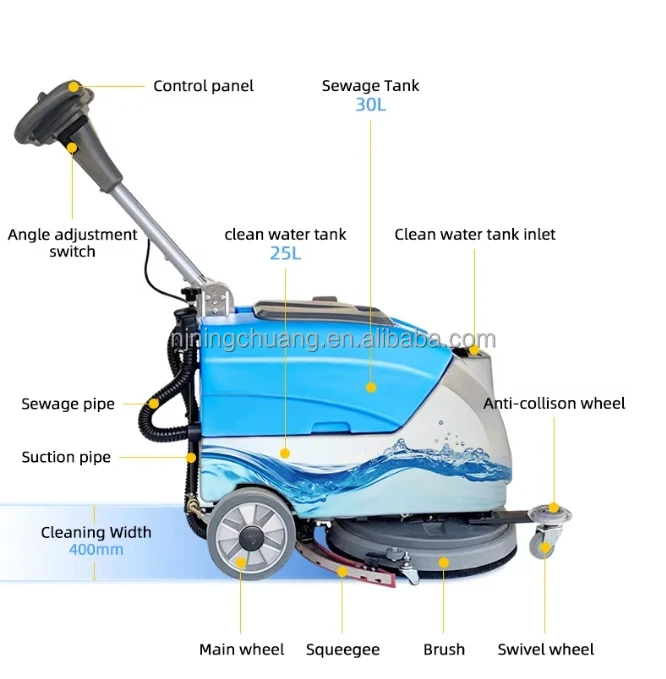 NC-X25 Popular Design Commercial Tile Floor Cleaner Hand Push Chinese Washing Machine