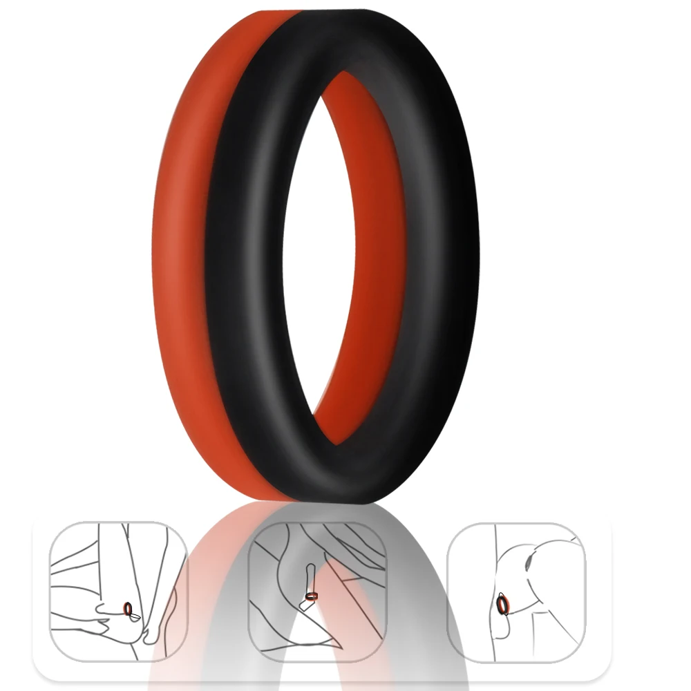 Male Cock Ring Penis Ring Delay Ejaculation Scrotal Binding Ball Stretcher Sex Toy For Men anillos para hombre Silicone Cockring