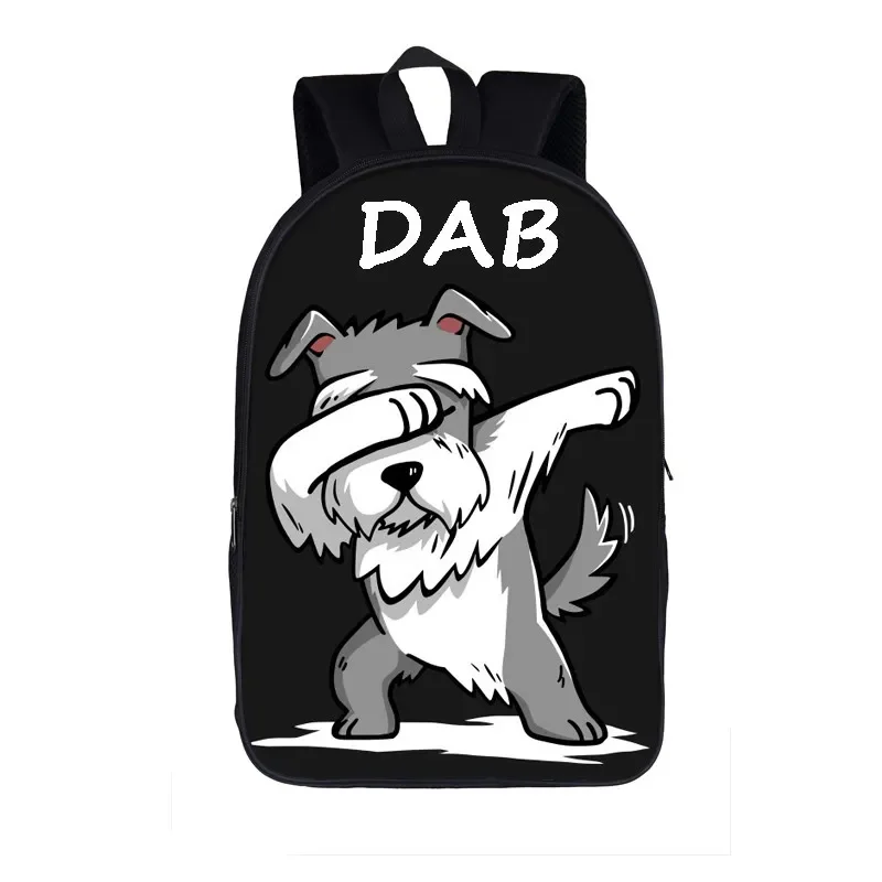 Dab Funny Cartoon Dog Printed Backpack Boys Girls School Bags Teenagers Laptop Bag Student Casual Backpacks Travel Rucksacks