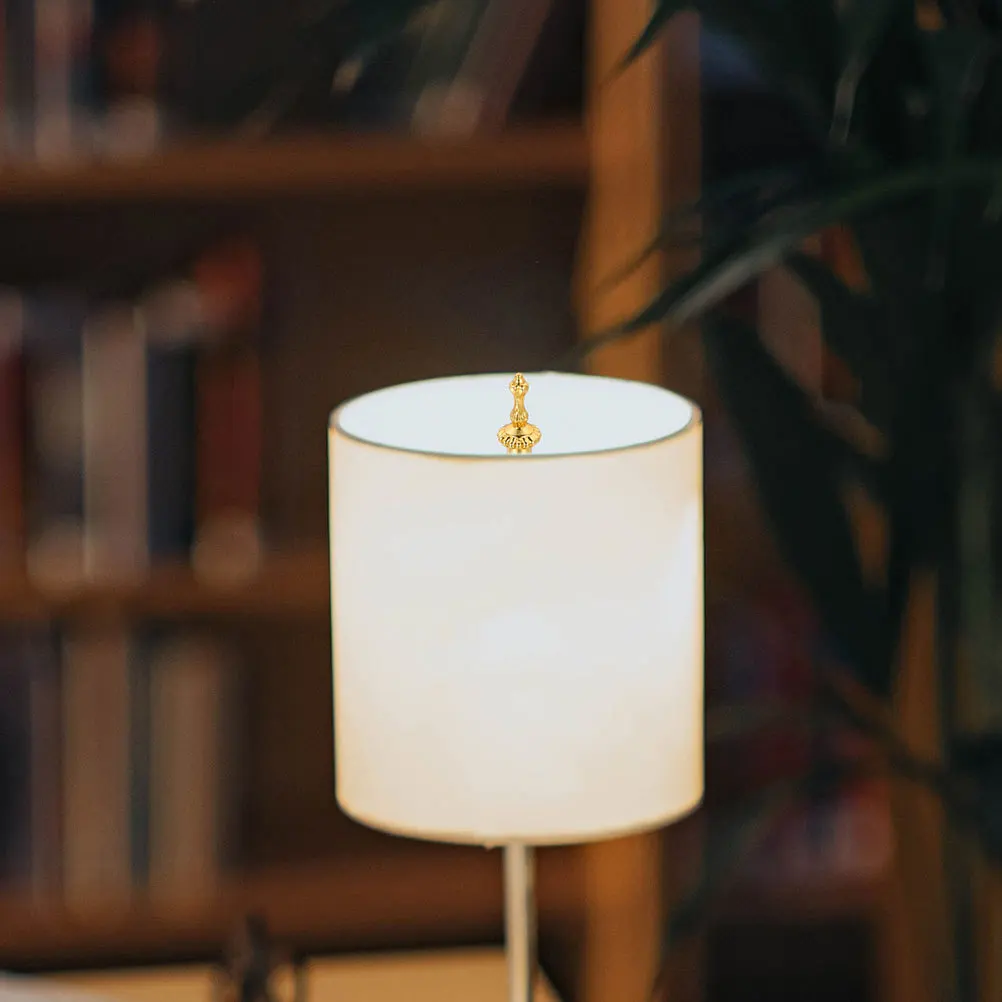 

6Pcs Lamp Finials Decorative Iron Crystal Lamp Accessories Replacement for Table Floor Lampshade Finial Cap