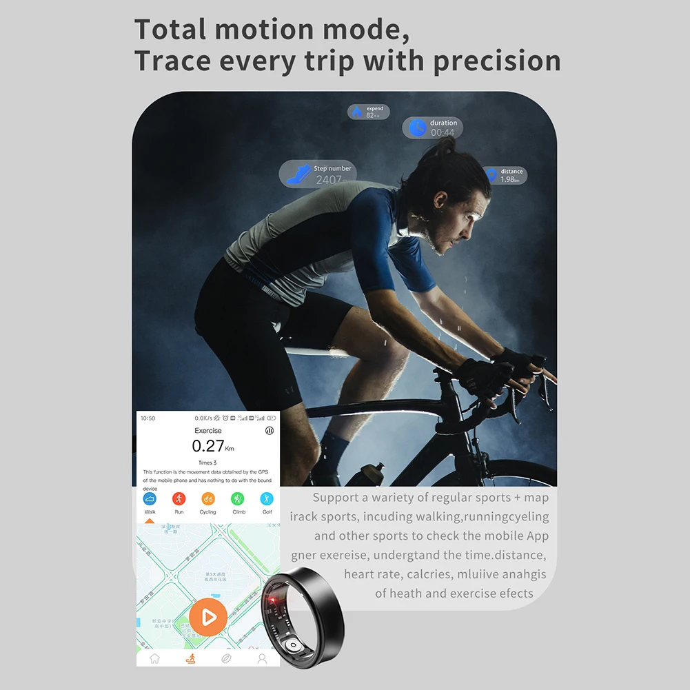 Sr05 anel inteligente à prova dwaterproof água saúde fitness anéis bt5.1 rastreador freqüência cardíaca oxigênio no sangue estresse monitoramento do sono modos multi-esporte