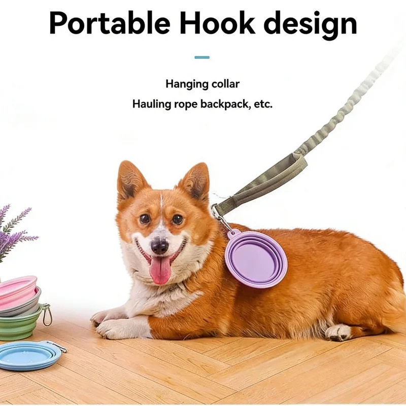 Collapsible Silicone Dog Bowl for Outdoor Travel Pet Drinking Bowl Folding Food Container for Dogs And Cats Puppy Feeder