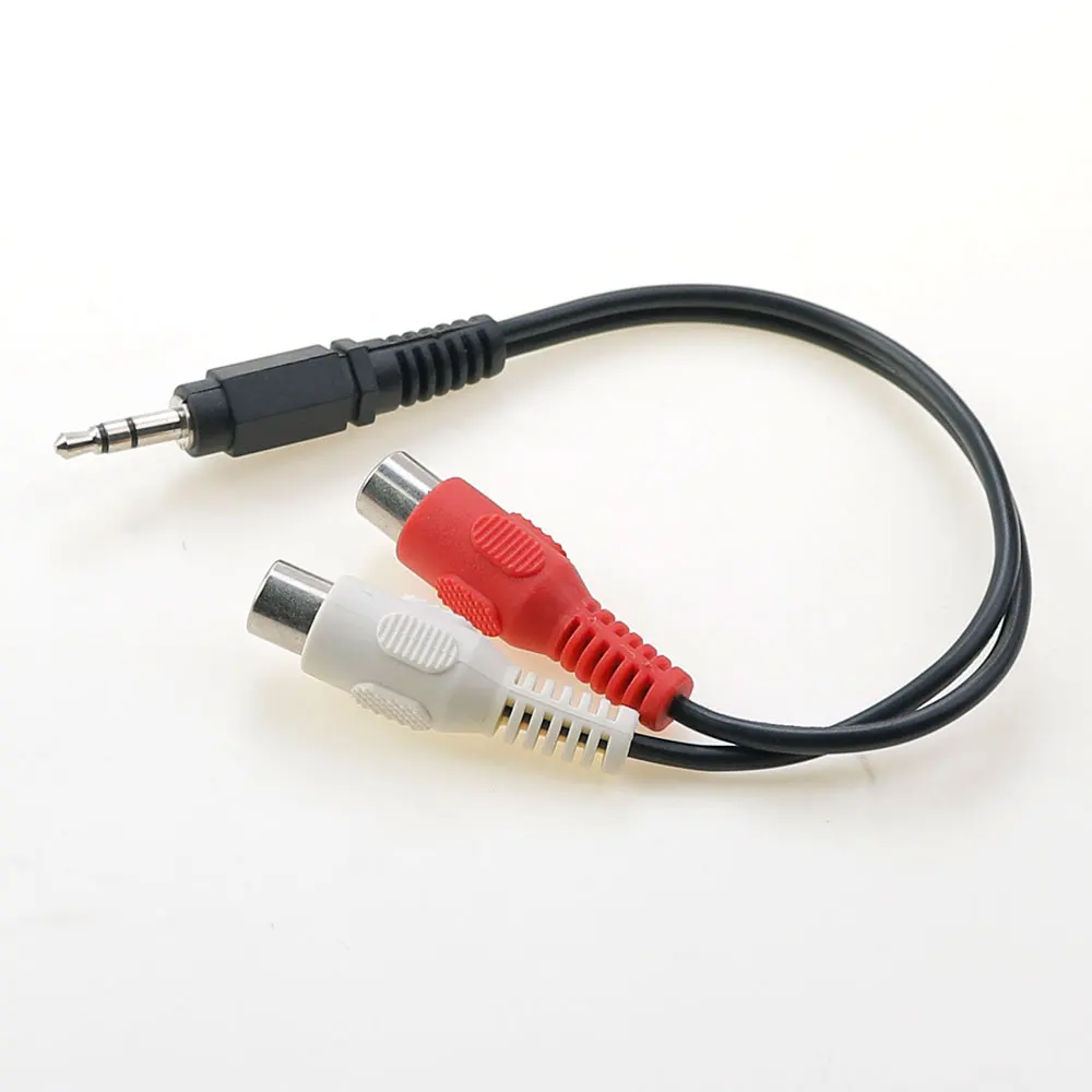 Hoge Kwaliteit Rca Stereo Audio Kabel Converter Adapter 3.5Mm Jack Mannelijke Naar 2 Rca Vrouwelijke Jack
