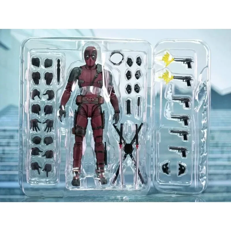 In Stock Bandai Original S.H.Figuarts Deadpool 2 Super Hero Anime Action Figures Model Toys Collection Doll Kids Hoilday Gifts