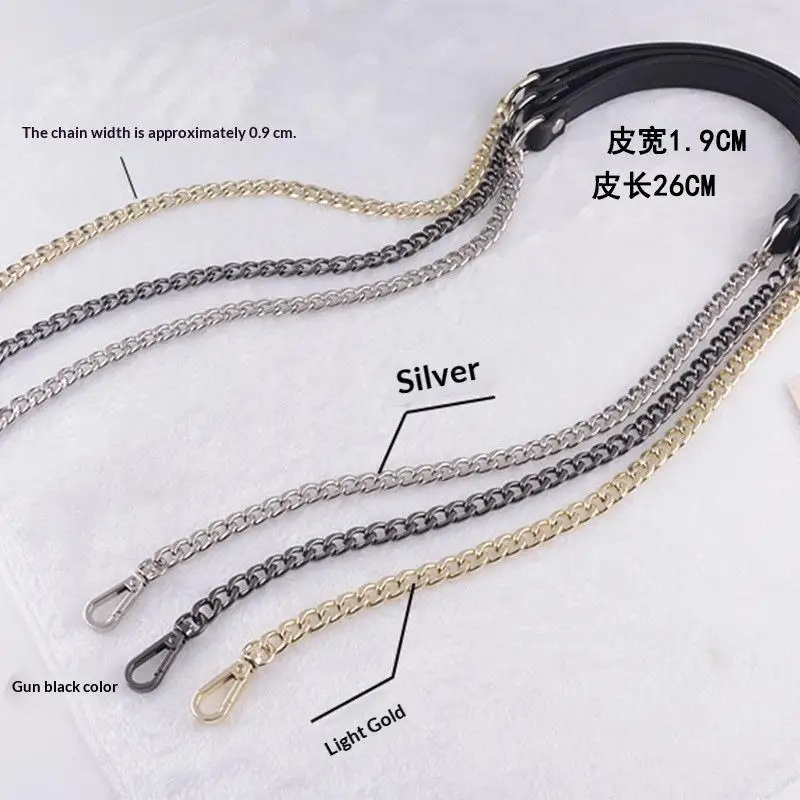 120cm Metall-Taschenkette Ersatz PU-Taschenriemen für DIY-Handtaschengriffe, Umhängetaschenriemen, Zubehör für Taschengriffe – Detail 7