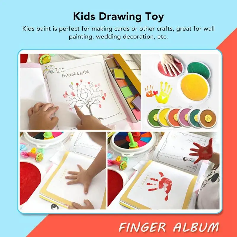 Kit de pintura a dedo engraçado para crianças, pintura lavável portátil, ferramenta educacional, brinquedos para crianças