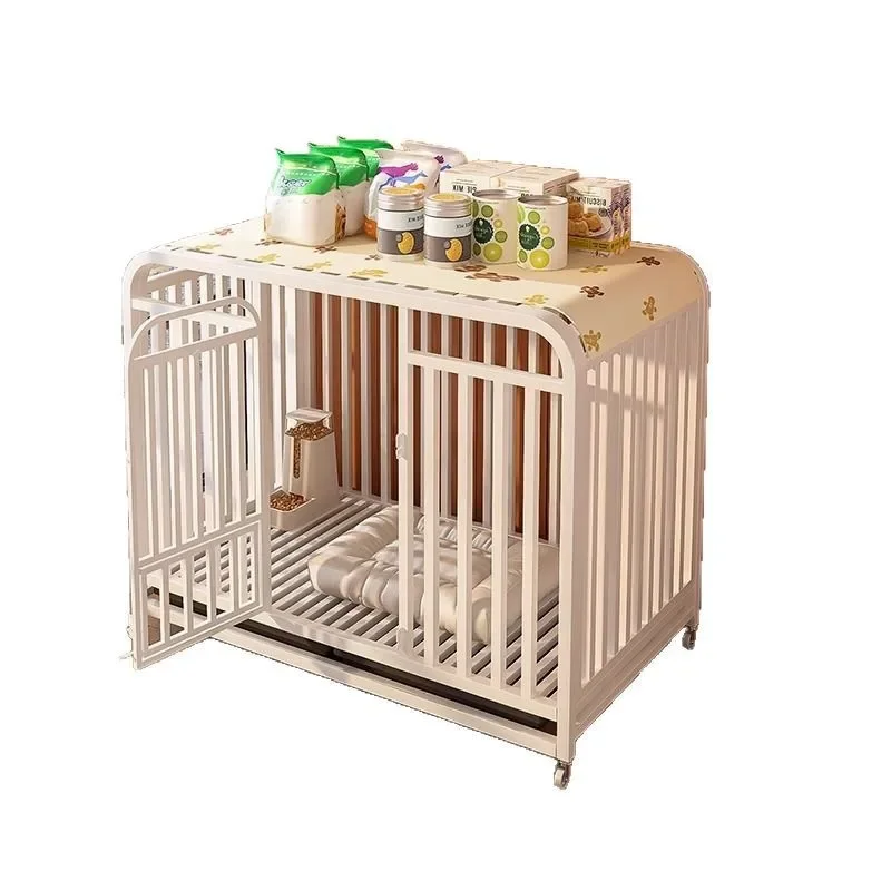 

Dog cage Indoor medium and large dog fence Household with toilet Integrated heightened thickened removable pet dog cage