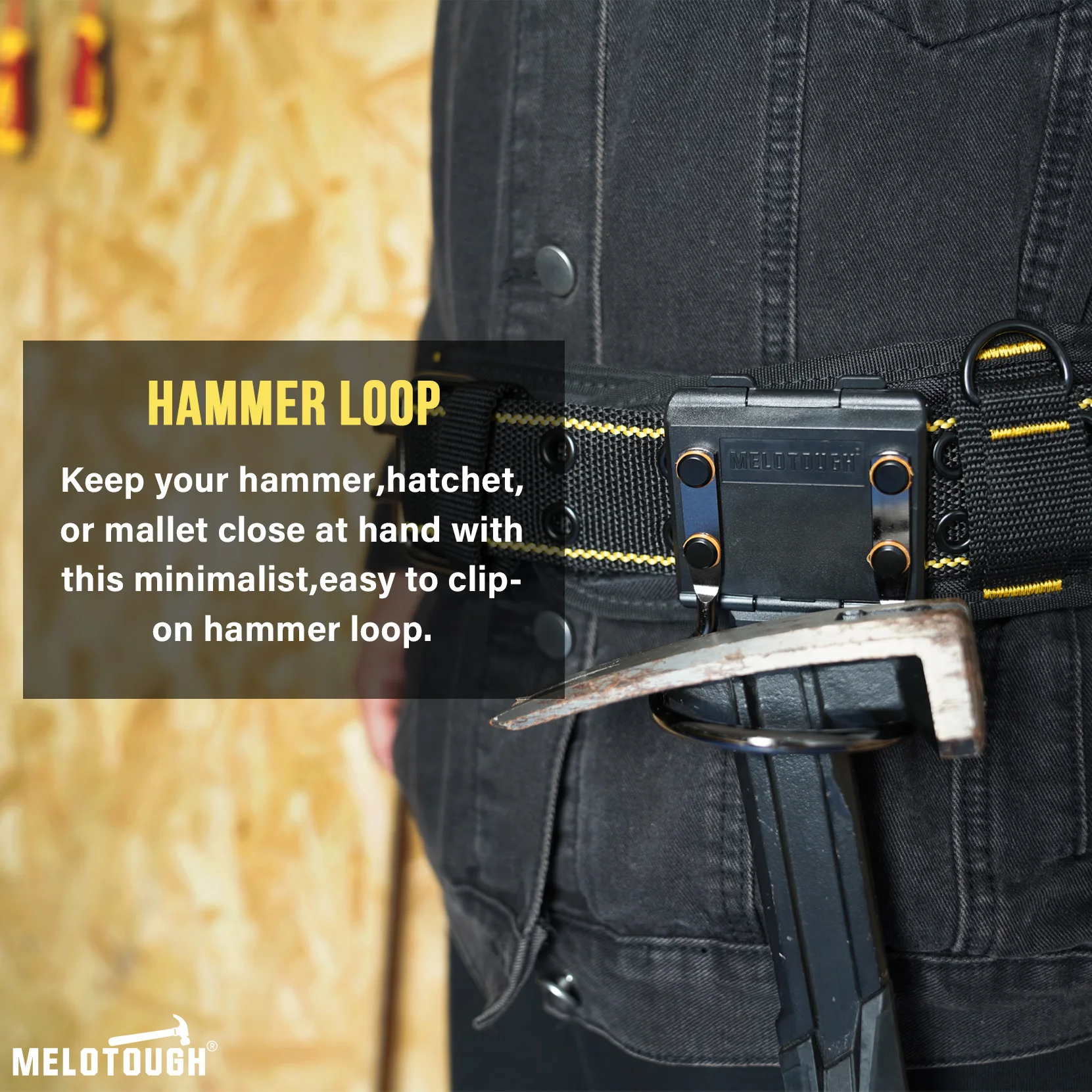 حامل المطرقة MELOTOUGH للحزام، حلقة المطرقة، حافظة المطرقة، حامل حزام المطرقة #4