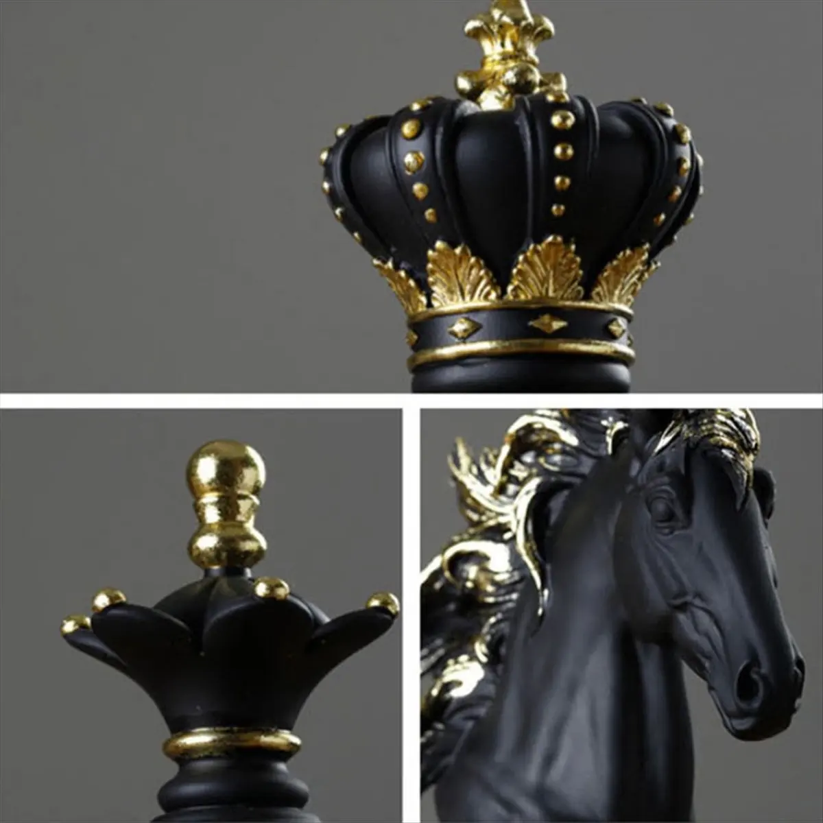 Delighted- Chess Resin Decor Ornament Office Figurines Queen Knight Statue Collection Object Sculptural Models of Chess Pieces A