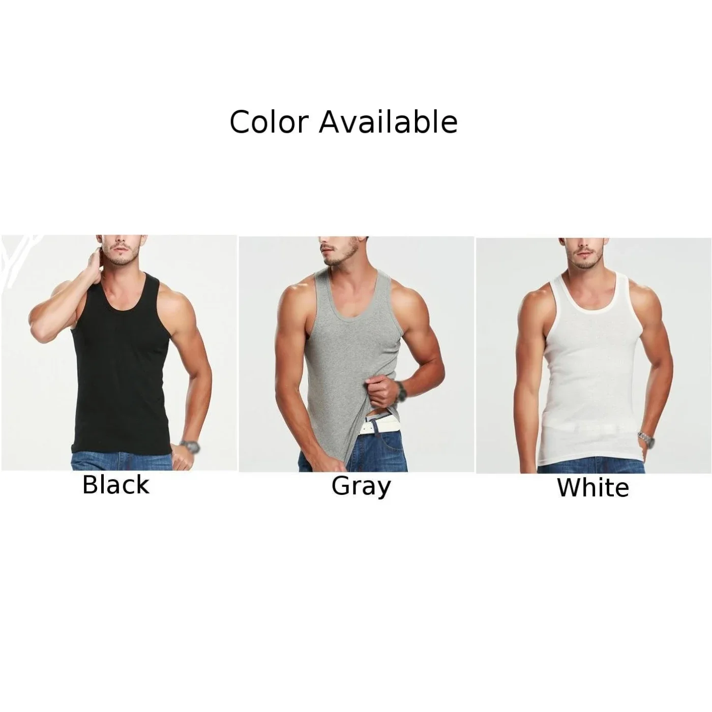 Cotton Mens A-Shirt TankTop Undershirt GYM Mens Soft T-Shirt TankTop Undershirt Underwear A-Shirt Casual Comfortable Best