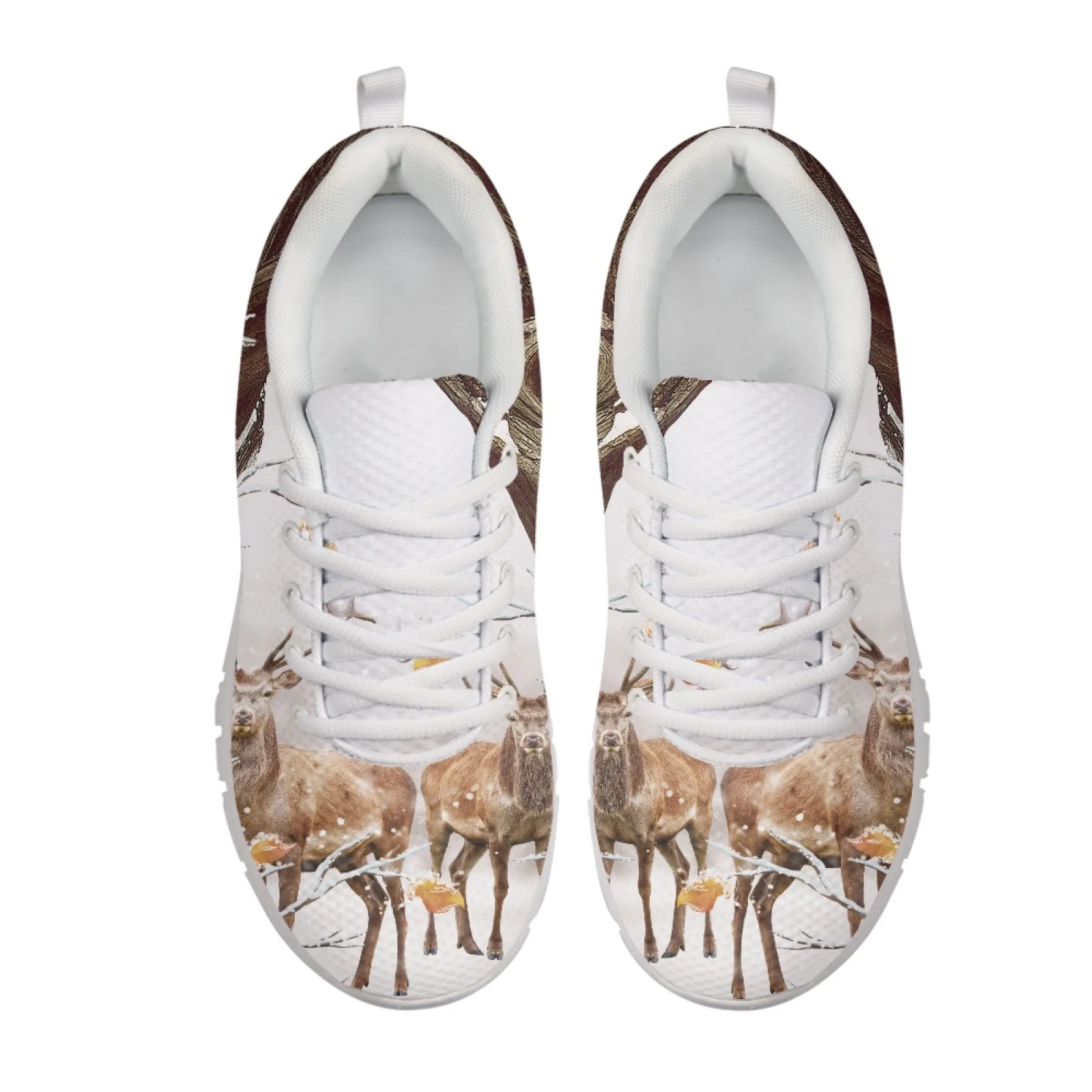 Coloranimal Forest Deer Walking Shoes Mesh & EVA Sole, Breathable Lace up Athletic Sneakers for Mens Gym and Daily Travel
