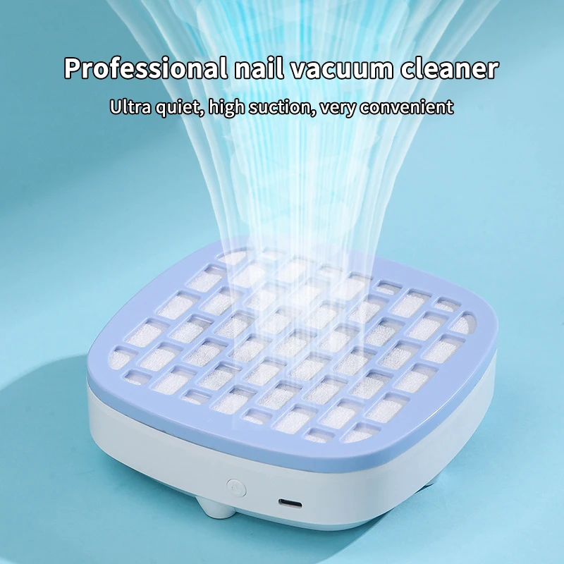 Aspirateur à ongles professionnel USB, collecteur d'aspiration de poussière, plumeau à ongles en Gel muet pour équipement de Salon de Nail Art, filtre amovible