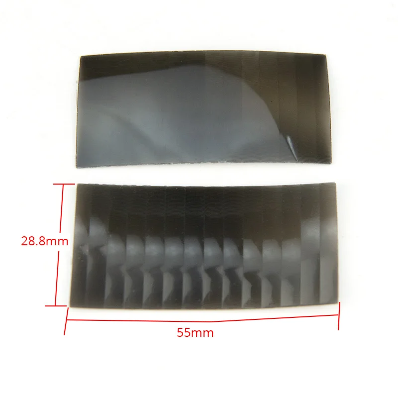 

100PCS 55x28.8mm Optical HDPE Rectngle Black Infrared Fresnel Lens PIR Sensing Distance 12m Focal Length 25mm