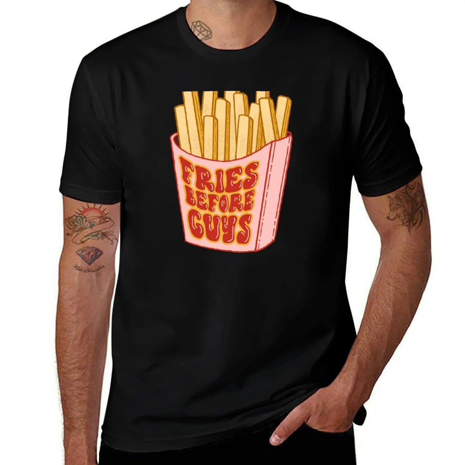 Fries before Guys T-Shirt Casual Light Summer Short Sleeve Top T-Shirt