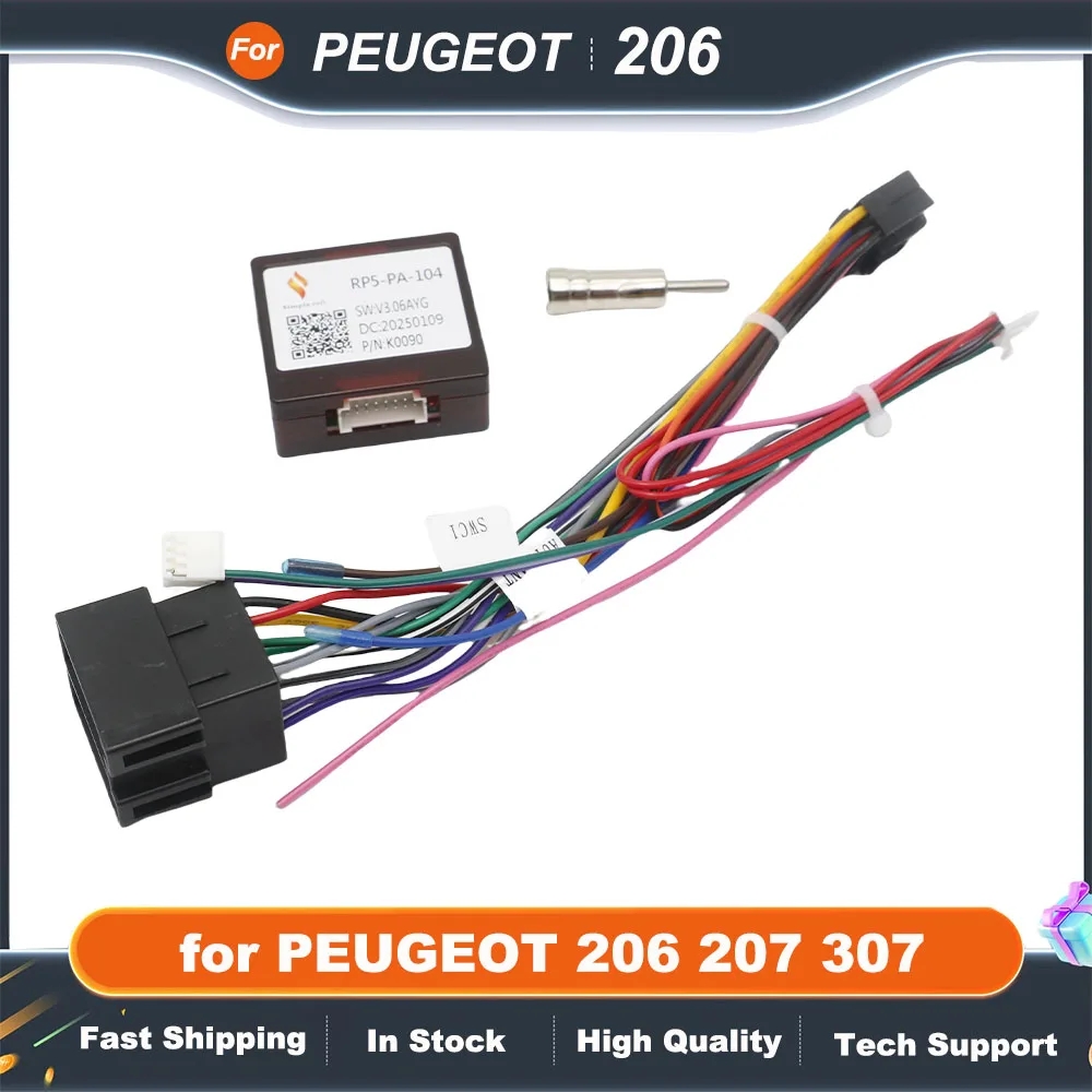 

XP CANBUS декодер Apdater RP5-PA-104 // PA-SS-01 жгут проводов для PEUGEOT 206 207 307 автомобильного Android GPS-радио