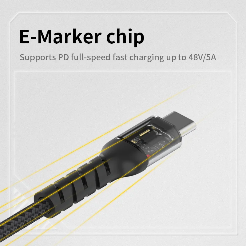 SHARGE E-MakerT ype C Cable 240W 100W USB C Cable Fast Charge 5A For iphone 15/15 pro/14/14 pro For Samsung Galaxy