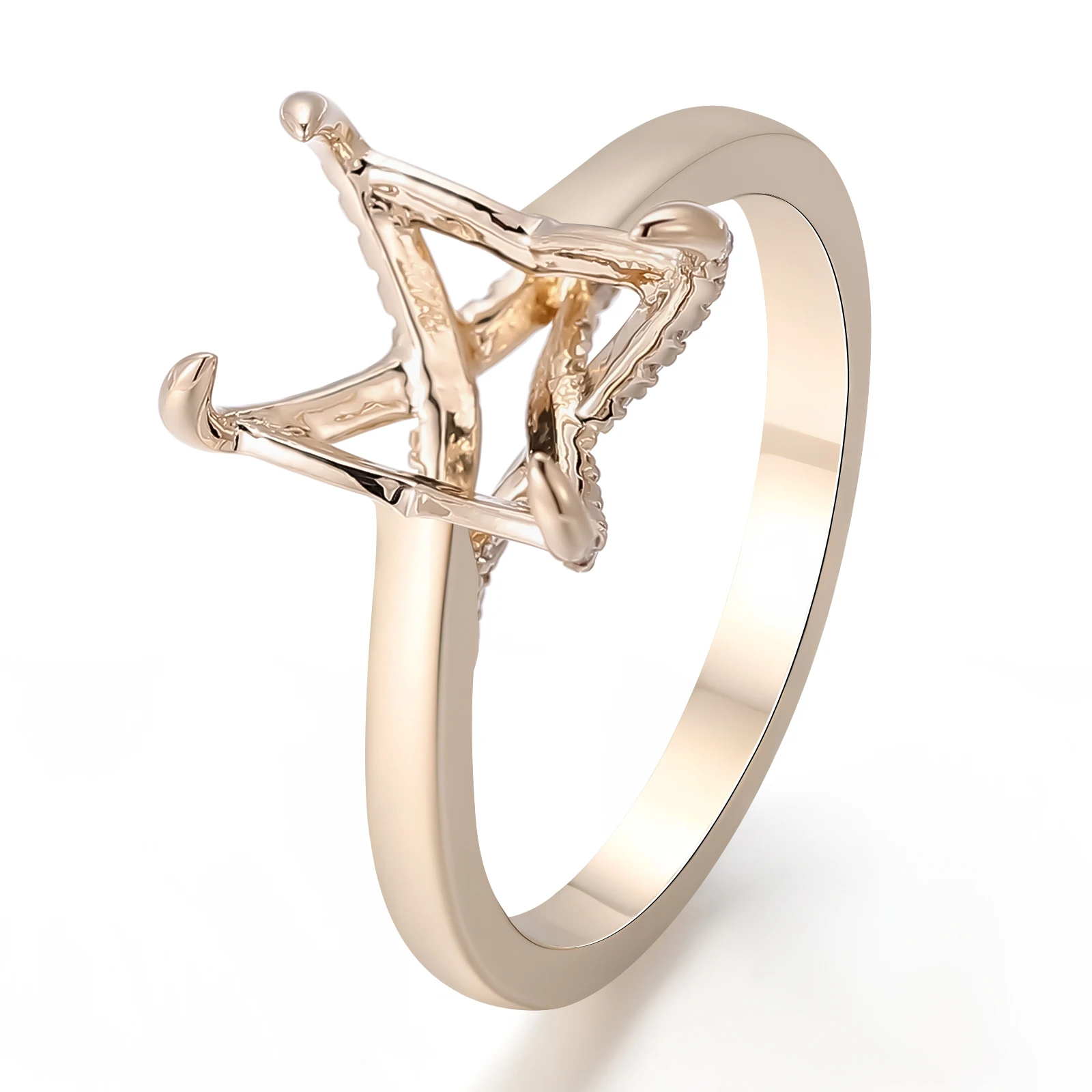 

Provence Classic Complete Mounting Rings 14KGold Radiant Emerald Baguette Cut Wedding jewelry DIY Solitaire ring Mounting Custom