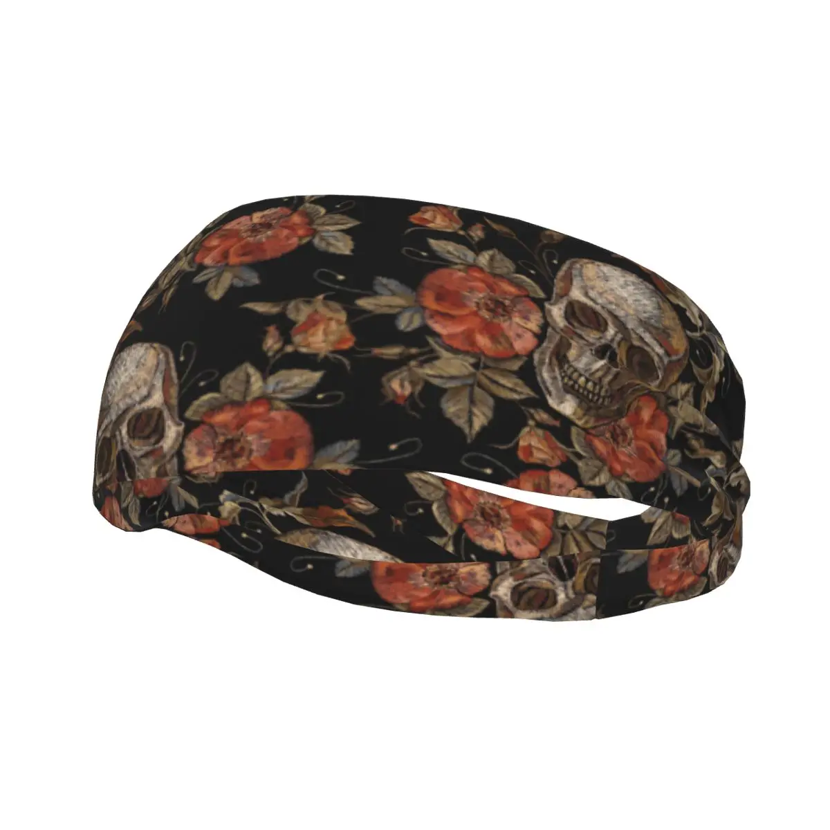 Mexico Skulls With Flowers Elastic Hair Band Yoga Headband Makeup Hair Hoop Headwrap