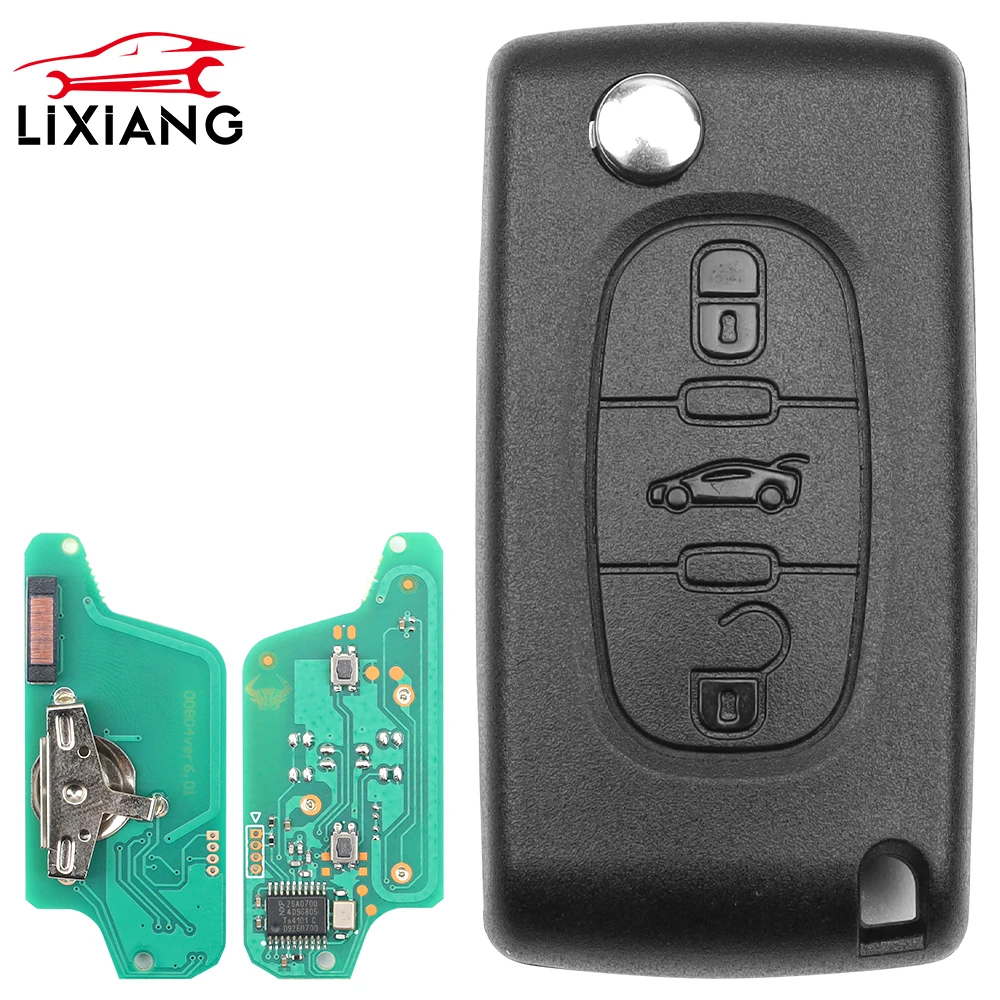 LIXIANG Remote Car Key For Peugeot 307 3008 308 For CITROEN C1 C2 C3 C4 C5 Berlingo Picasso 433MHz PCF7961 ID46 CE 0523 ASK/FSK