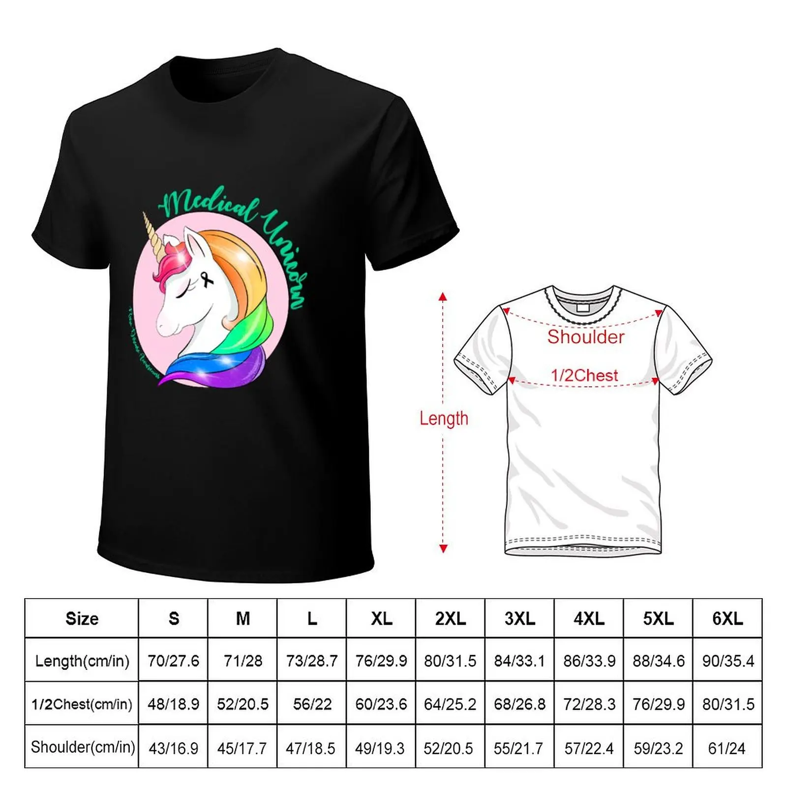 Medical Unicorn Rare Disease Awareness T-Shirt Regular Fit Plain Tee Shirt