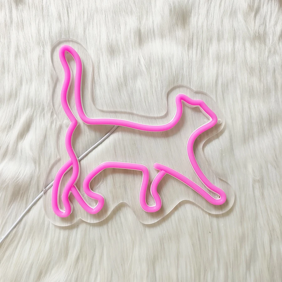 Neonreclames met dieren, schattige kattenpictogrammen worden gebruikt voor decor in kamers, huizen, speelkamers en huisdierenwinkels en als cadeau voor vrienden.