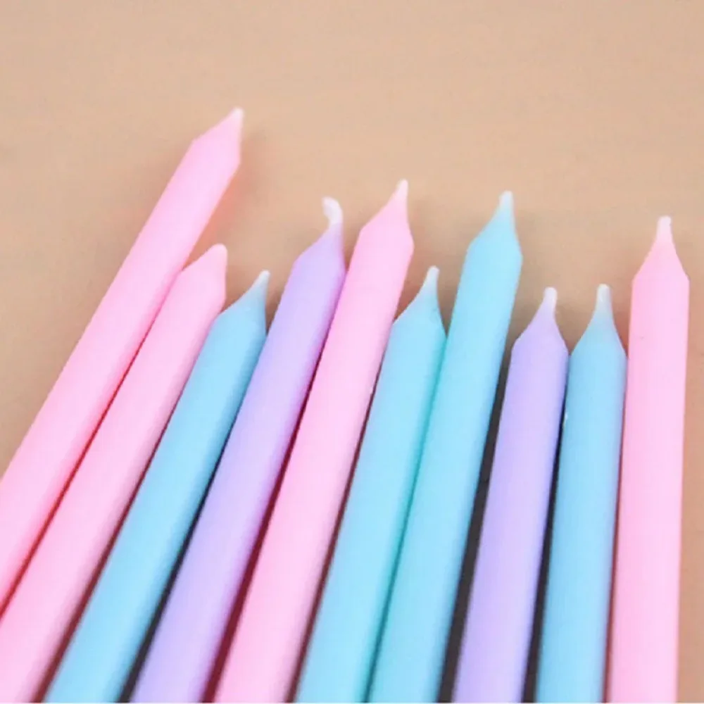 10 ชิ้นยาวเทียนสี Sticks ตกแต่งเทียนวันเกิดเกสต์งานแต่งงานและผู้ถือ Votive Holiday Essentials เทียน