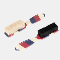Men's Beard Styling Comb Horsehair Striped Fashion Professional Barber Brush Specific Cleaning Brush Hairdressing Tool Accessory