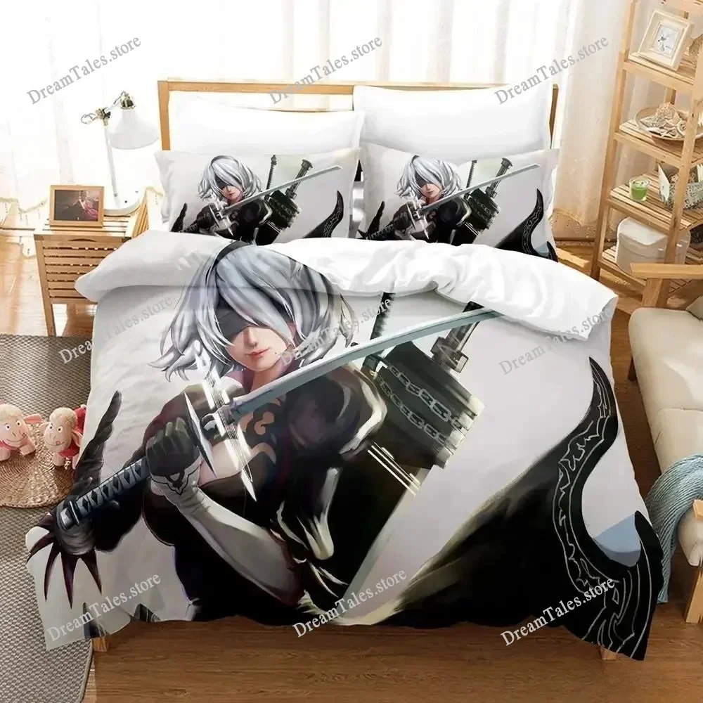 

3D Printed Anime NieR Automata Bedding Set Duvet Cover Bedroom Comforter Single Twin King _Size Quilt Cover Home Textiles