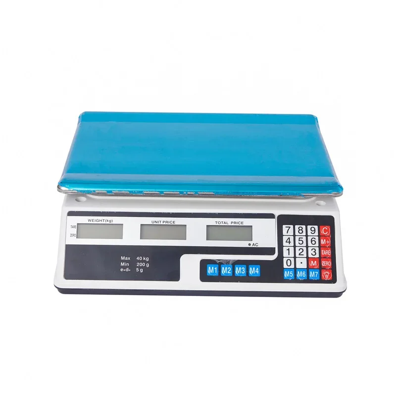 30Kg 40kg Digital Pricing Scale Green Backlit Electronic Balance Electronic Digital Weighing Scale Supermarket Price Scale