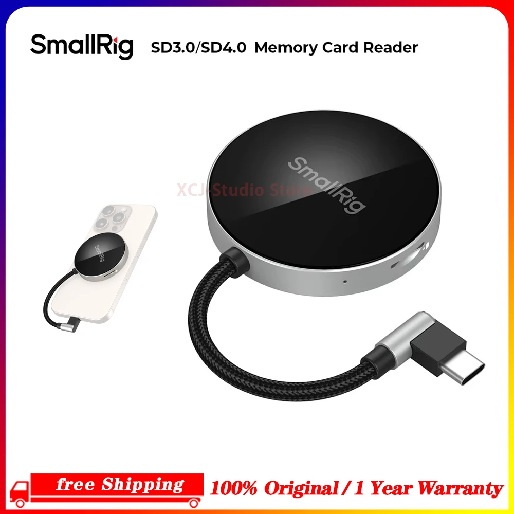 SmallRig SD3.0 / SD4.0 메모리 카드 리더기는 전화 컴퓨터용 SD, SDHC, SDXC, TF, Micro SD, Micro SDXC 및 Micro SDHC를 지원합니다.