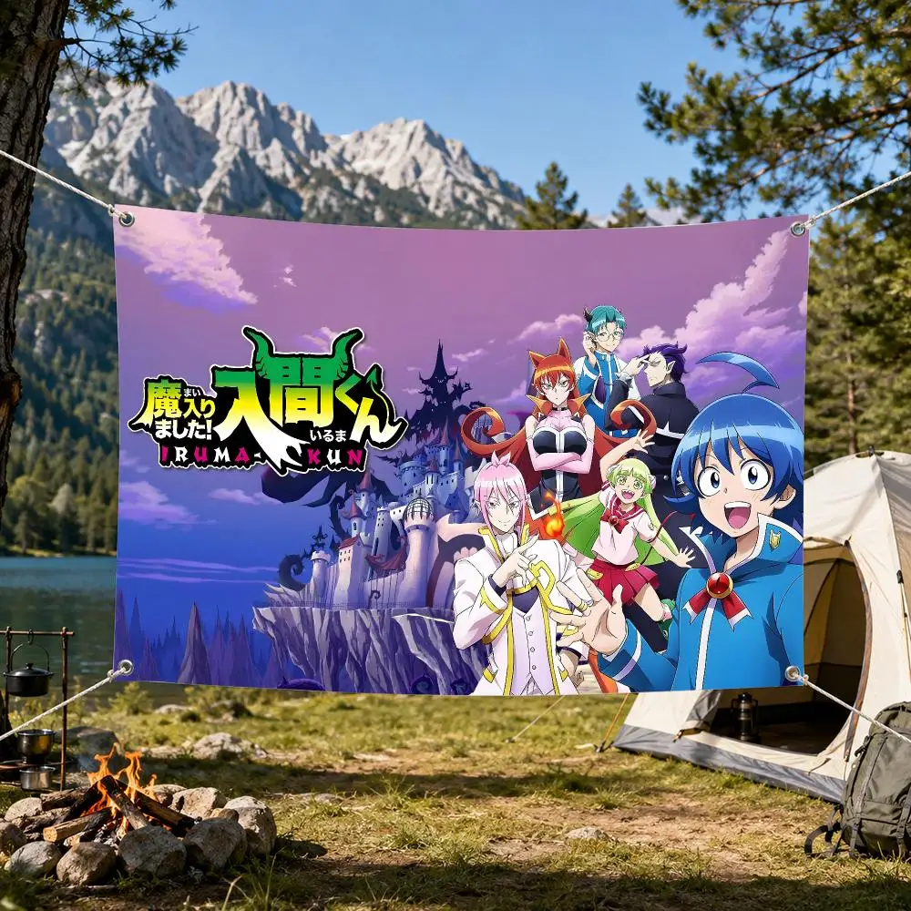 Welcome to Demon School! Iruma-kun Flags Aesthetic Wall Tapestry Printed Wall Hanging Living Room Party Outdoor Decor