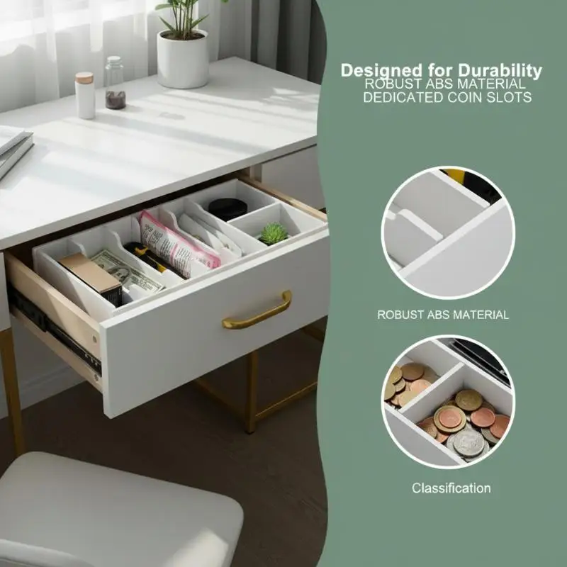 [YY34]【xxx】6/8 Grid PVC Organizing Shelf Durable Drawer Cashier Change Box Storage Desktop Desktop Storage Box[ZH]