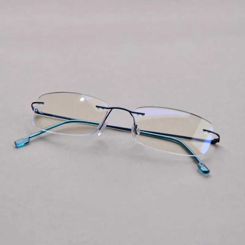 Titanlegierung, 15 Schichten beschichtet, Anti-Blaulicht-Lesebrille mit flexiblem Bügel, randlose Lesebrille +1+1,5+2,0 – Detail 5