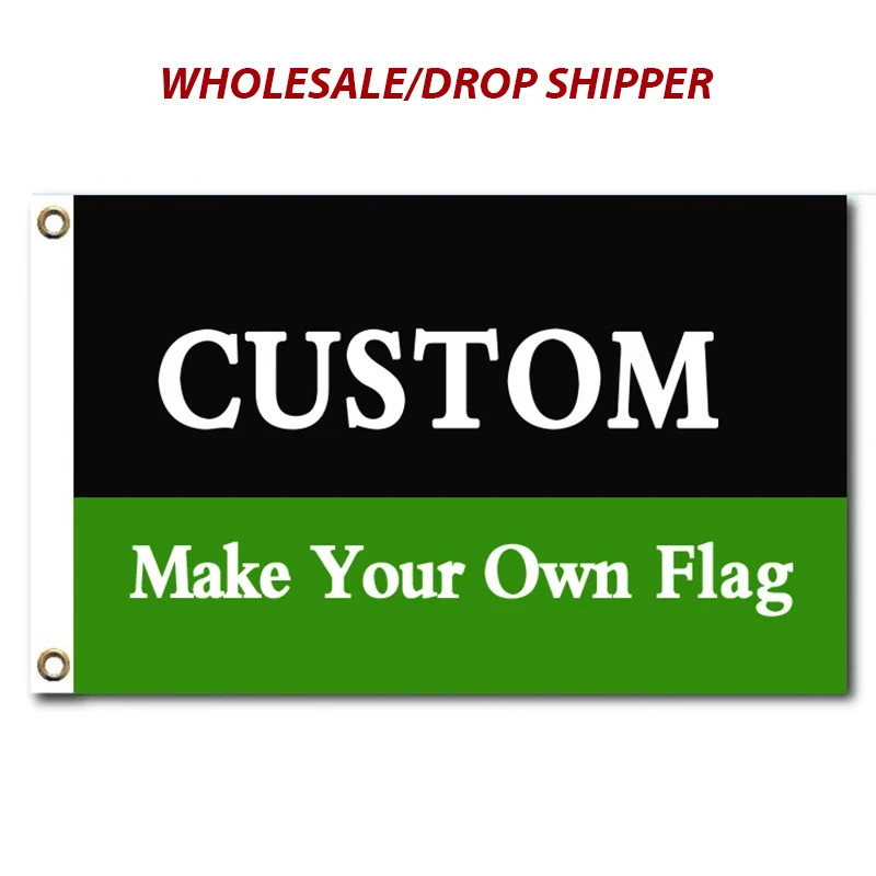 Digital Print Custom Flag Any Size Company Logo Outdoor Sport Advertising Banner Polyester Sleeve Brass Grommets Promotion Decor