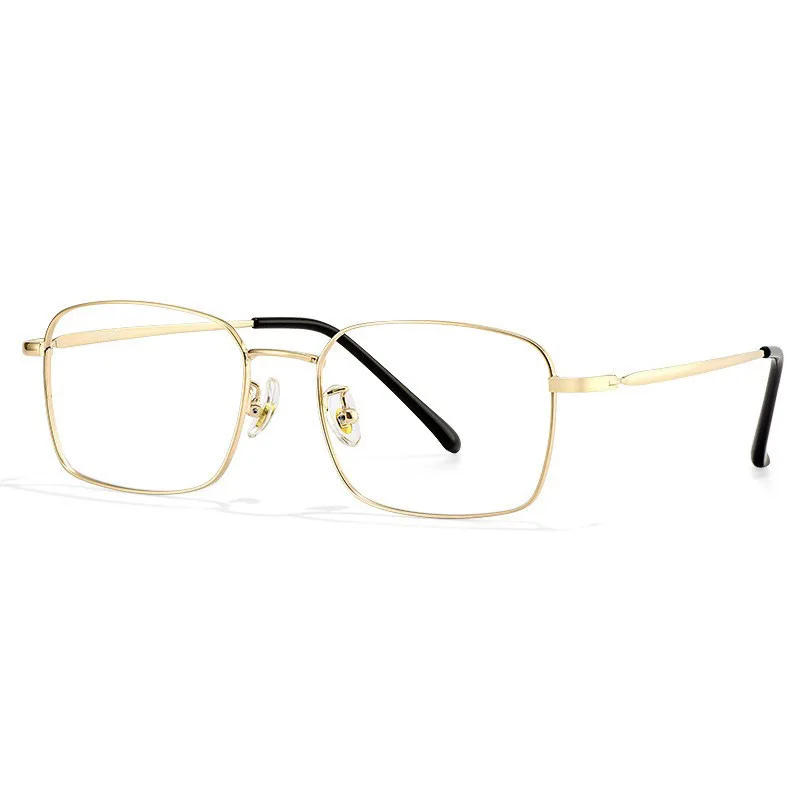 

New eyeglass frame men anti blue light business metal square flat light mirror ultra light comfortable to wear fashion glasses