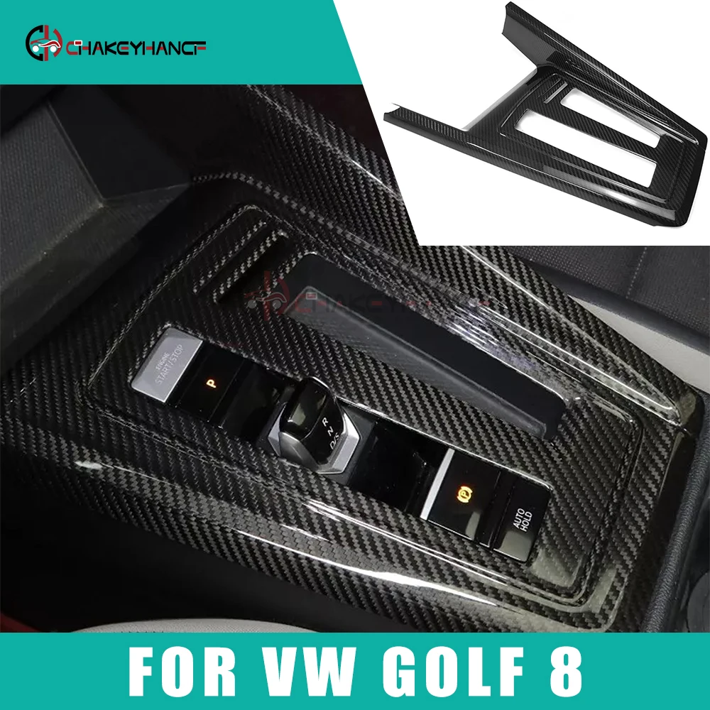 

For Volkswagen VW Golf 8 MK8 GTE GTI GTD R RLINE 2020-2024 LHD Carbon Fiber Car Interior Center Gear Shift Panel Cover Trim