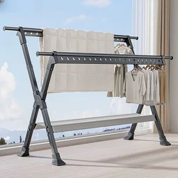 Custom clothes drying rack floor folding clothes drying pole balcony telescopic indoor cooling rack home drying quilt artifacts