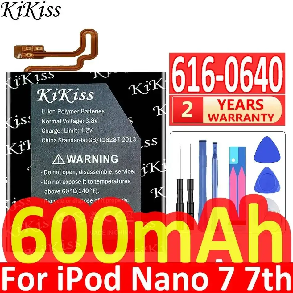 Safe 600mAh High Performance Mp3 Battery For Apple iPod Nano 7 7th MB903LL A;616-0639;616-0640 [W0784] MP3 MP4 616-0640