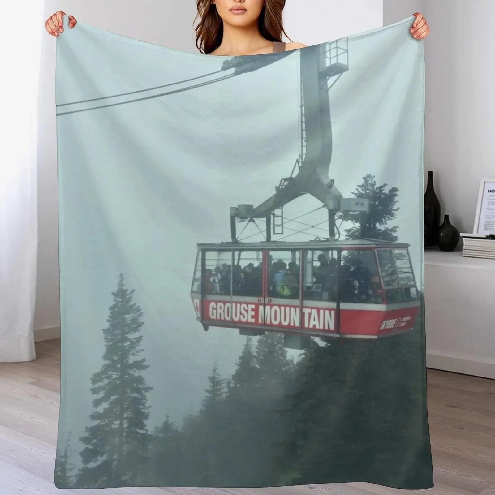 

Grouse Mountain Gondola Throw Blanket Multi Purpose Soft Warm Blanket for Home Travel