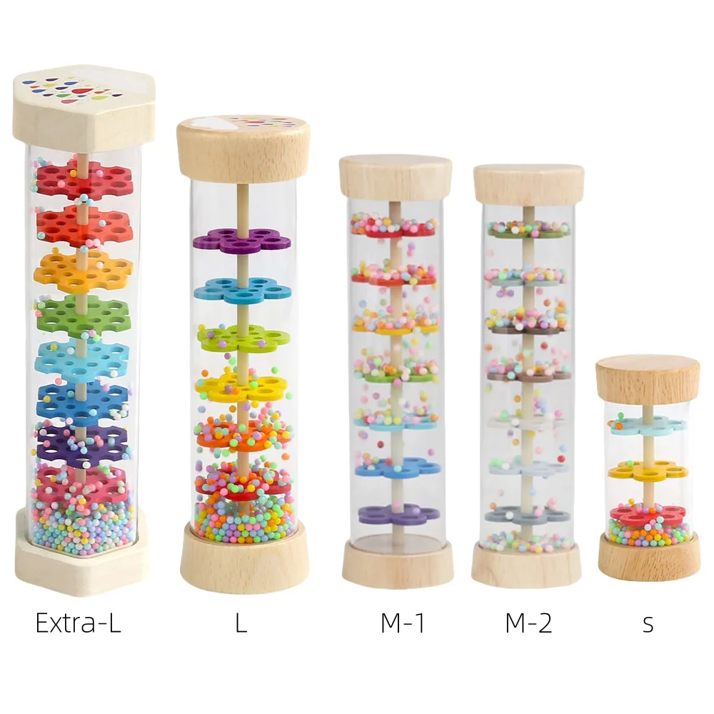 Vara de chuva de madeira, instrumento de tubo de som de chuva de madeira, fabricante de chuva, instrumento musical, agitador de música, brinquedos de iluminação auditiva