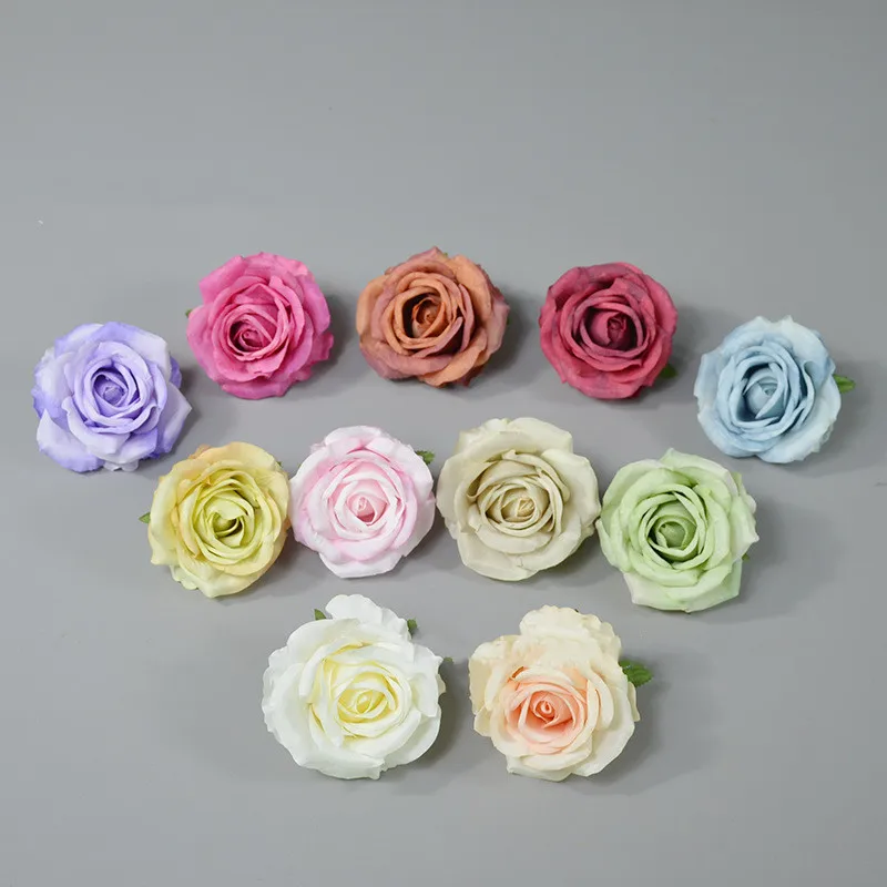 

10Pcs 10CM Artificial Fabric Corolla Rose Flower Heads Bud Silk For Wedding Wall Arch Party Home Decoration DIY Hat Accessories